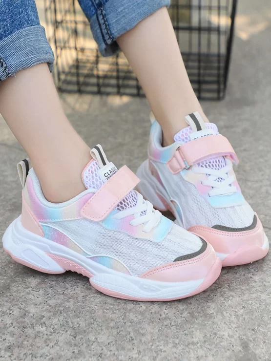 Girls Hook-and-loop Fastener Breathable Strap Sneakers - Image 3