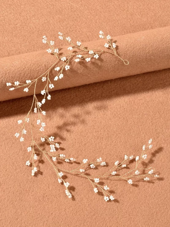 Glamorous Bead Flower Pearls Decor Hair Band - Image 2