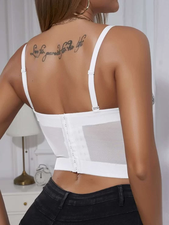 Apperloth A Rhinestone Bustier Crop Corset Cami Top - Image 3