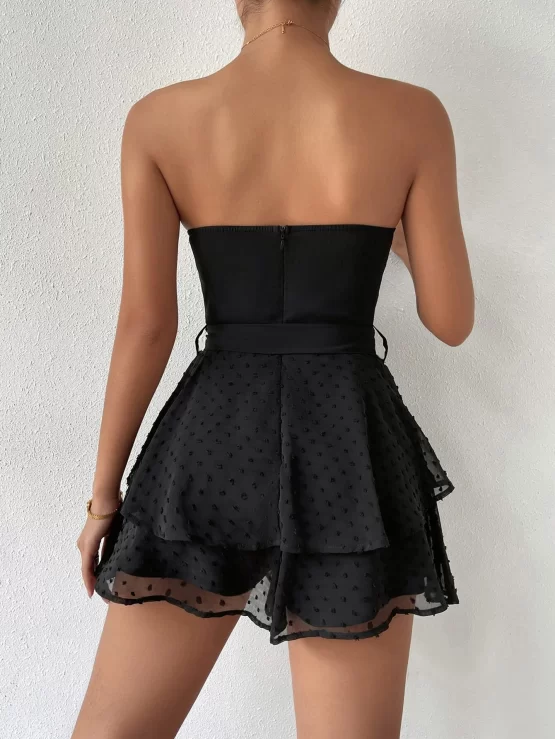 Unity Swiss Dot Sexy Belted Tube Romper - Image 2