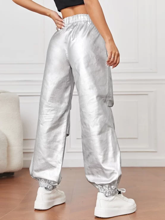 Drawstring Pocket Jogger High Waist Jeans - Image 2
