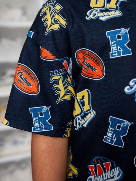 Toddler Boys Letter & Number Print Tee & Shorts - Image 3