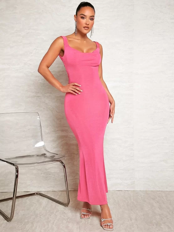 BAE Sexy Chain Detail Backless Bodycon Dress - Image 3