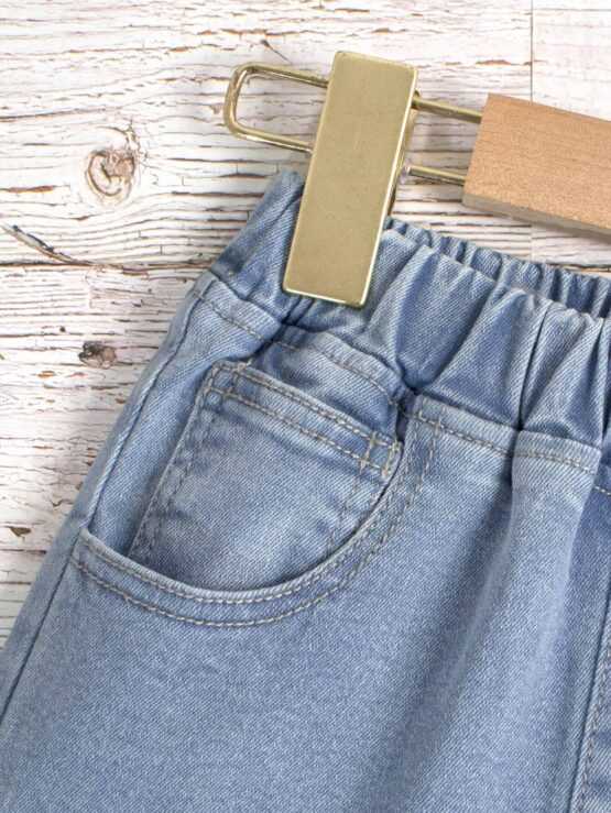Toddler Girls Asymmetrical Raw Hem Flare Leg Jeans - Image 3
