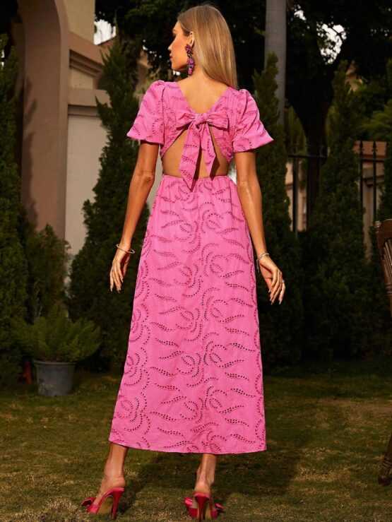 Glamaker Sweetheart Neck Puff Ruched Sleeve Dress - Image 2