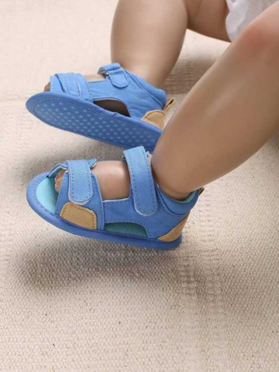 Baby Boys Two Tone Hook-and-loop Fastener Fashion Strap Sandals - Image 2