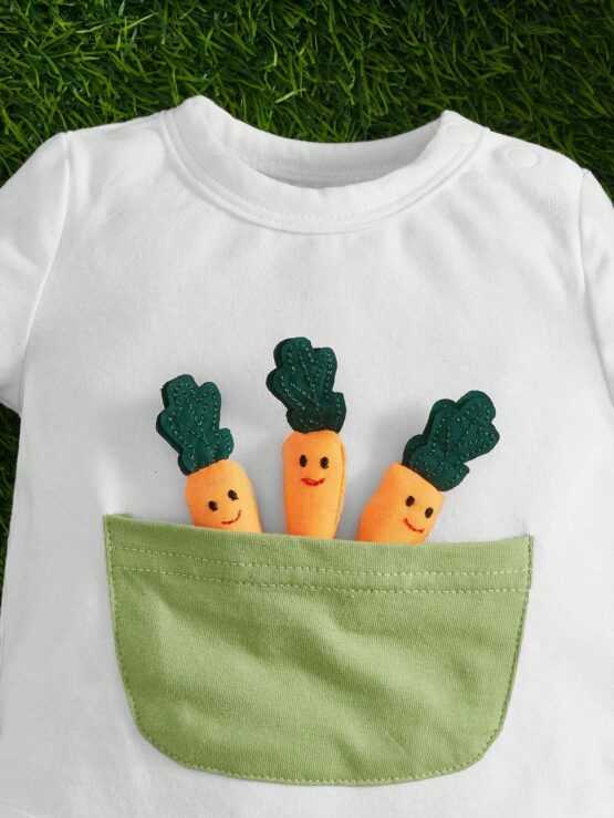 Newborn Baby Cartoon Graphic Costume Button Bodysuit With Hat - Image 2