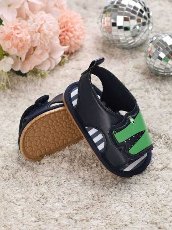 Baby Cartoon Crocodile Pattern Ankle Strap Sandals - Image 2