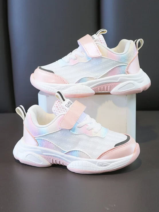 Girls Hook-and-loop Fastener Breathable Strap Sneakers