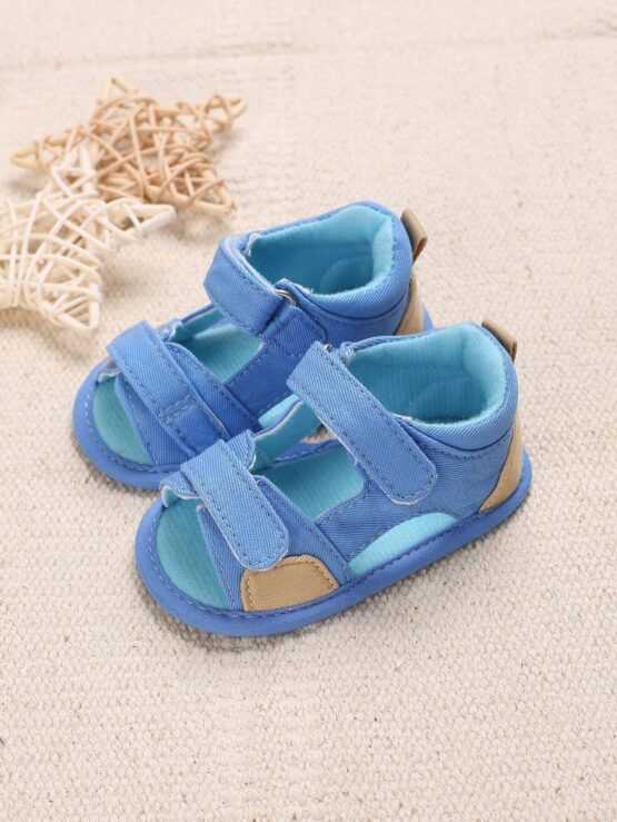 Baby Boys Two Tone Hook-and-loop Fastener Fashion Strap Sandals