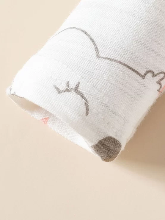 Baby Heart & Cartoon Sleep Graphic Jumpsuit - Image 2