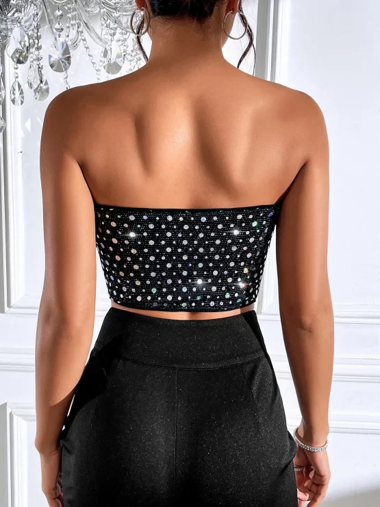 BAE All Over Plain Party Print Tube Crop Top - Image 3