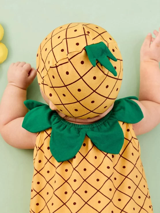 Baby Button Pineapple Bodysuit and Headband - Image 3
