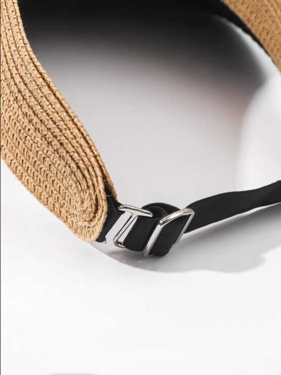 Women Two Tone Visor Boho Straw Hat For Outdoor - Image 3