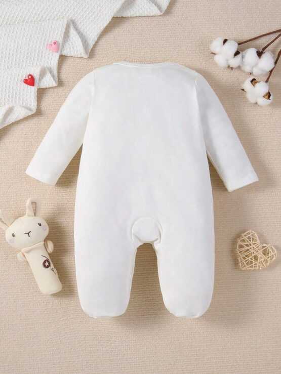 Baby Heart & Figure Footed Graphic Jumpsuit - Image 2