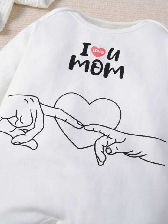 Baby Heart & Figure Footed Graphic Jumpsuit - Image 3