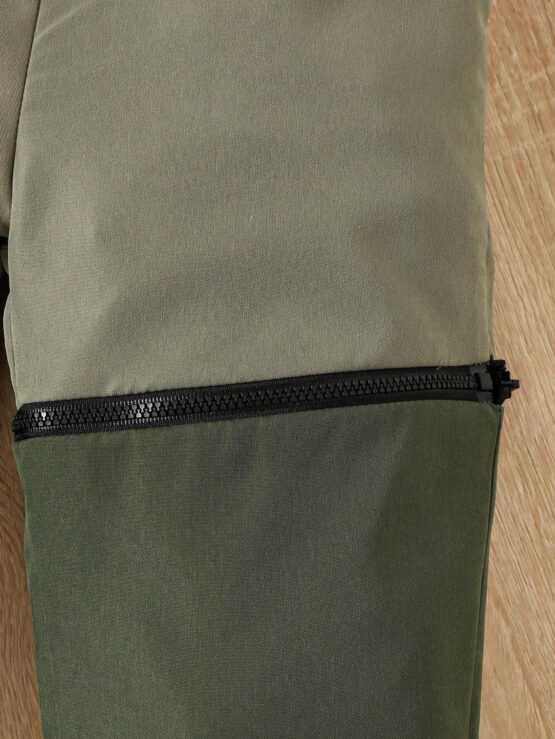Toddler Boys Letter Patched Tee & Zip Off Pants Set - Image 3