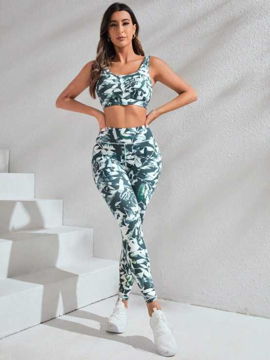 All Over Print Wideband Waist Sports Set - Image 3