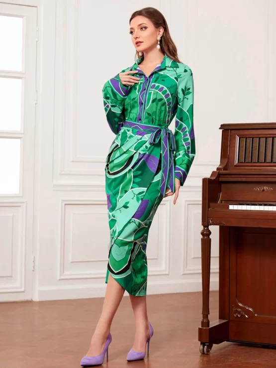 Modely All Over Print Button Front Shirt & Skirt