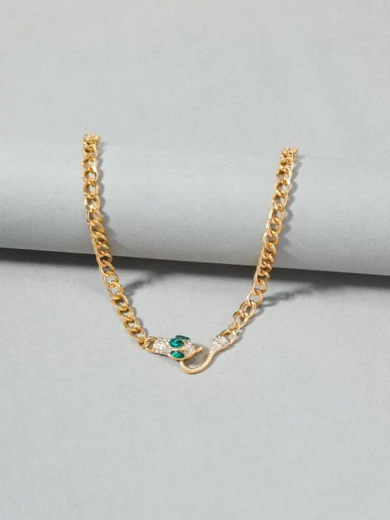 Rhinestone Fashionable Snake Decor Necklace - Image 2