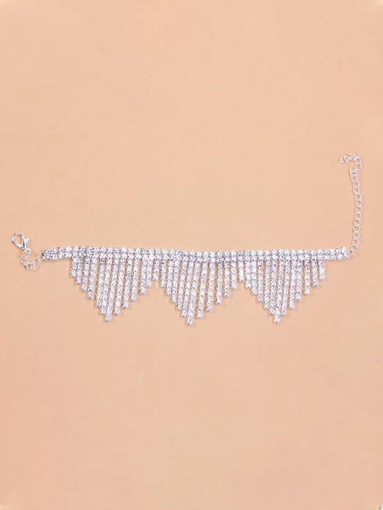 Rhinestone Fashionable Tassel Decor Anklet - Image 3