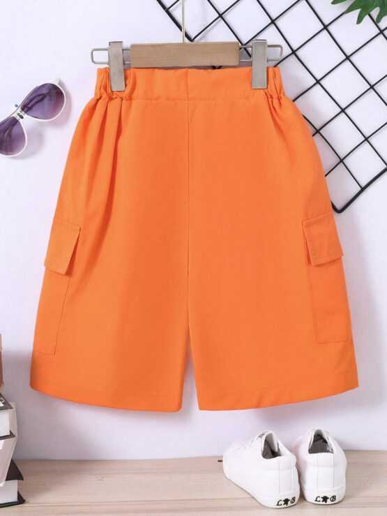 Boys Flap Pocket Side Cargo Front Shorts - Image 2