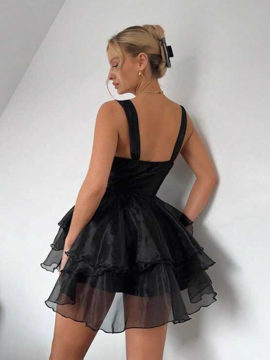 BAE Solid Tiered Layer Hem Cami Dress - Image 3