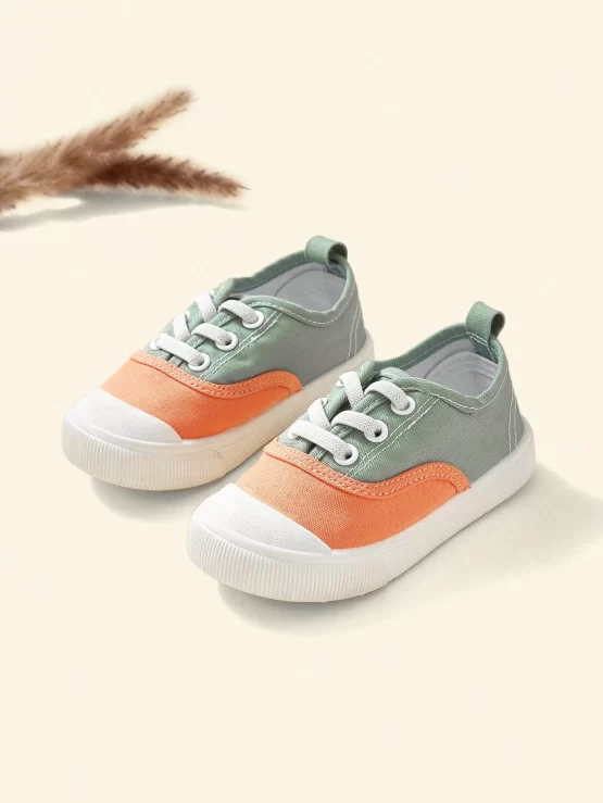 Cozy Cub Baby Boys Color Block Lace Up Design Sporty Canvas Shoes - Image 3