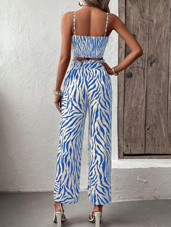 Zebra Striped Cami Top & Wide Leg Pants - Image 4