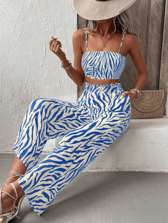 Zebra Striped Cami Top & Wide Leg Pants - Image 5
