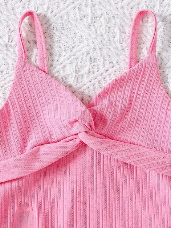 Baby Twist Plain Strap Front Cami Bodysuit - Image 2