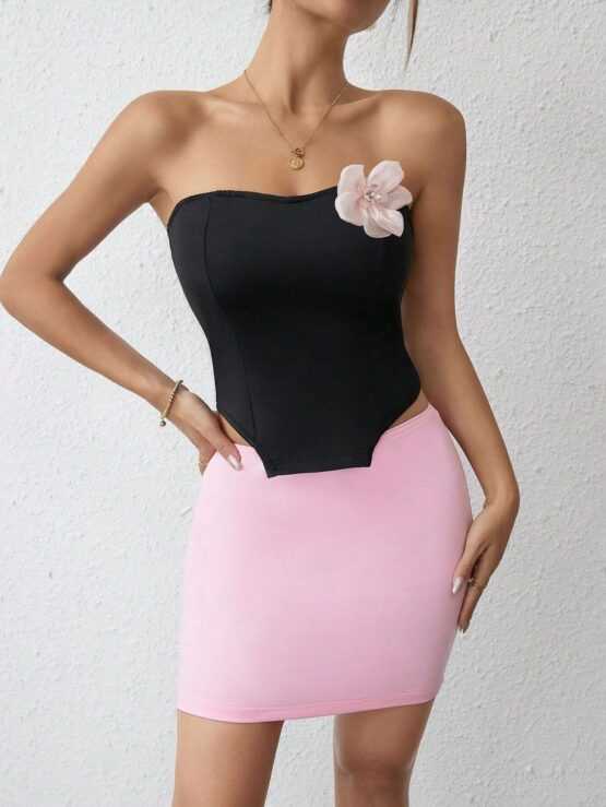 BAE Appliques Bandana Hem Tube Top & Bodycon Skirt - Image 2