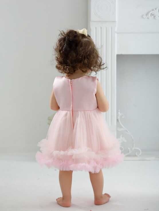 Baby Frill Trim Layered Hem Party Mesh Dress - Image 2