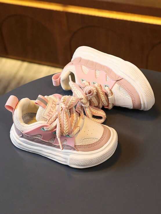 Boys Letter Patch Decor Lace Up Skate Shoes - Image 2