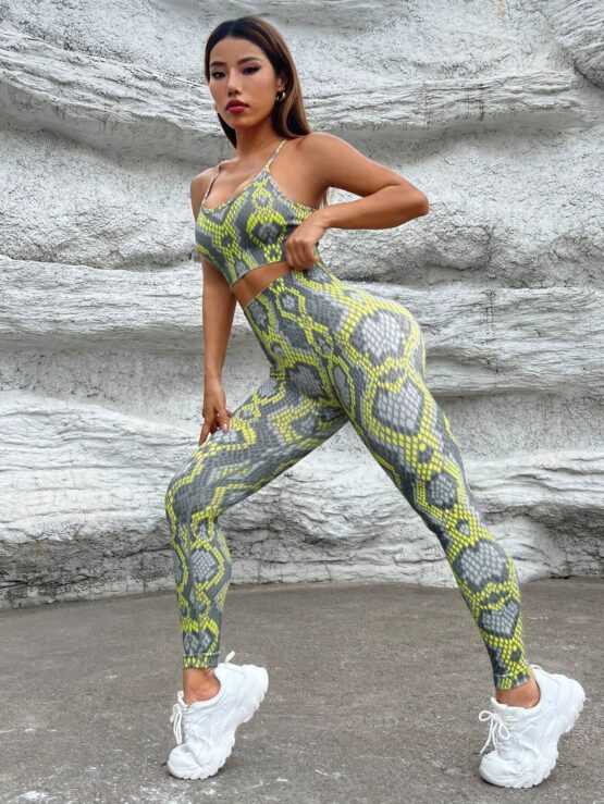All Over Print Criss Cross Backless Sports Set - Image 3