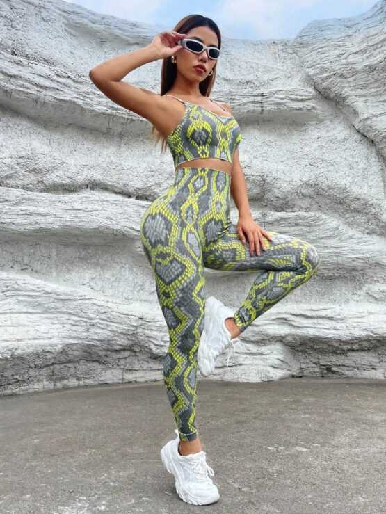 All Over Print Criss Cross Backless Sports Set - Image 2