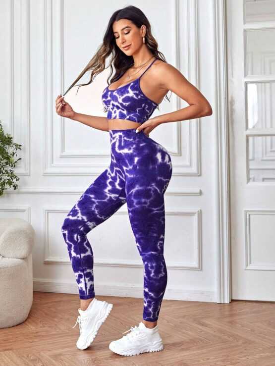 Tie Dye Sports Bra & Wide Waistband Leggings - Image 3