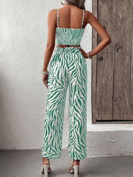 Zebra Striped Cami Top & Wide Leg Pants - Image 3