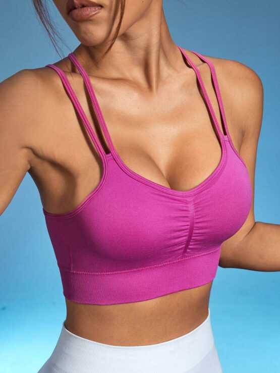 Criss Cross Seamless Crossed Back Sports Bra