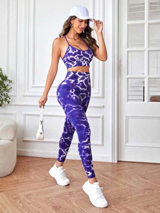 Tie Dye Sports Bra & Wide Waistband Leggings