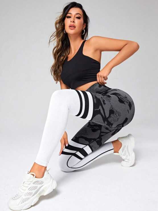 Camo Print Seamless Tummy Control Sports Leggings