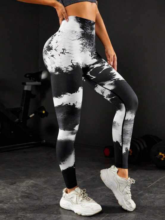 Tie Dye Wideband Waist Sports Leggings