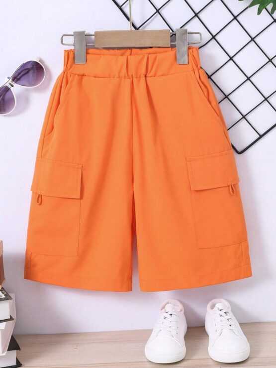 Boys Flap Pocket Side Cargo Front Shorts