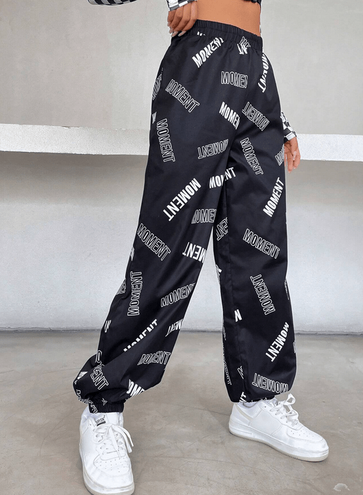 Screenshot 2023-08-03 at 23-55-03 SHEIN Coolane Letter Graphic Elastic Hem Pants SHEIN