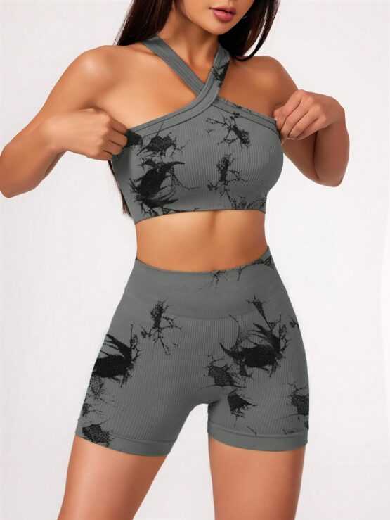 Women Fashionable Seamless Wide Waistband Yoga Sports Set