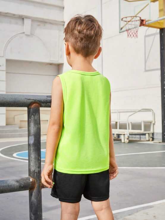Young Boy Casual Printed Top And Shorts Sports Set - Image 2