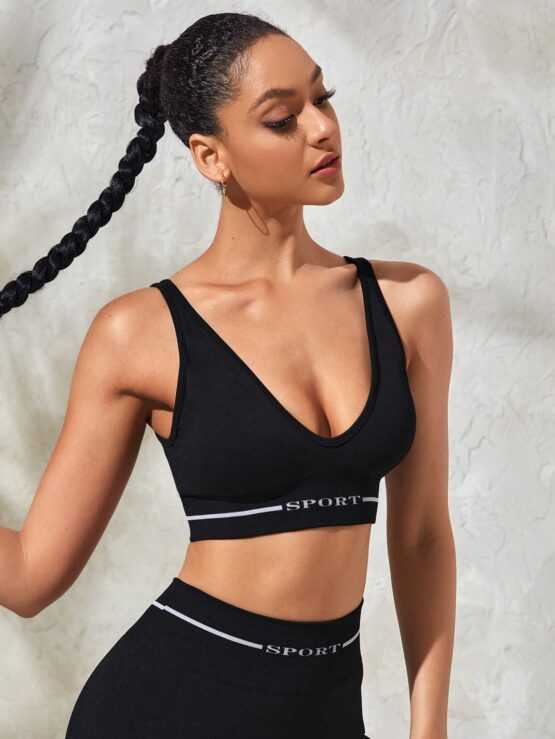 Sport Lifespree Women Letter Print Versatile Crop Sports Bra