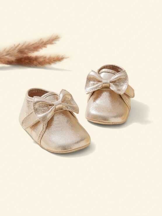 Cozy Cub Baby Bow Metallic Decor Boots