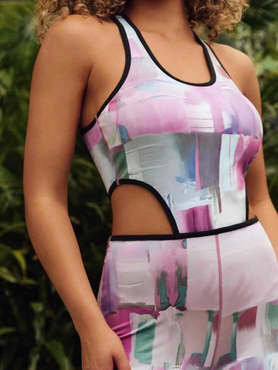 Sports Yoga Basic Chest Cup Backless Jumpsuit - Image 2