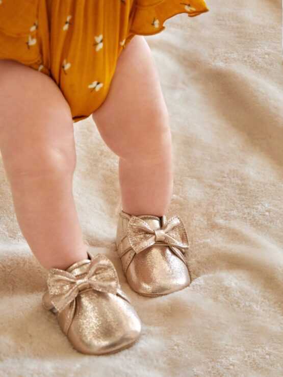 Cozy Cub Baby Bow Metallic Decor Boots - Image 3